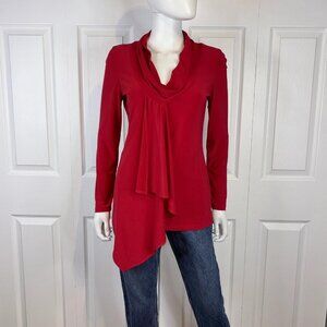 JOSEPH RIBKOFF women's red long-sleeved sweater size 6
